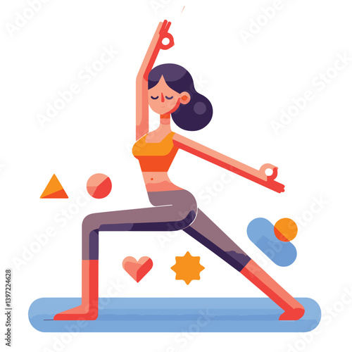 Minimal vector UI illustration cute meditating padmasana pose