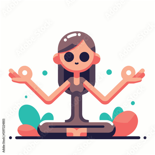 Minimal vector UI illustration cute meditating padmasana pose
