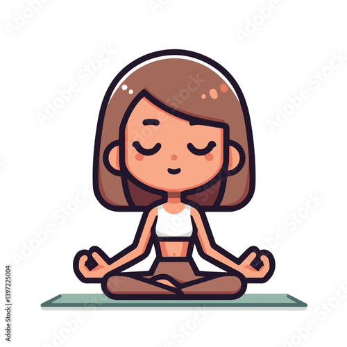 Minimal vector UI illustration cute meditating padmasana pose