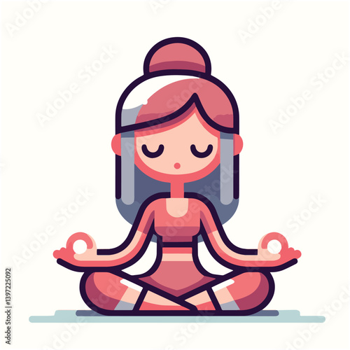 Minimal vector UI illustration cute meditating padmasana pose