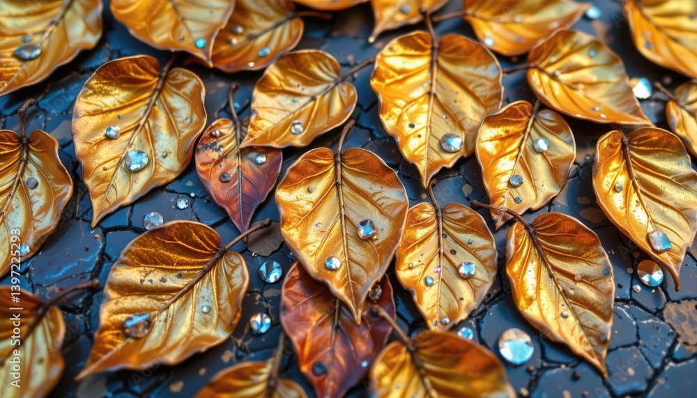 Golden Leaf Mosaic A vibrant mosaic of multiple leaves, each reflecting different angles of golden light. Golden Leaf Mosaic A vibrant mosaic of multiple leaves, each reflecting different angles of golden light.