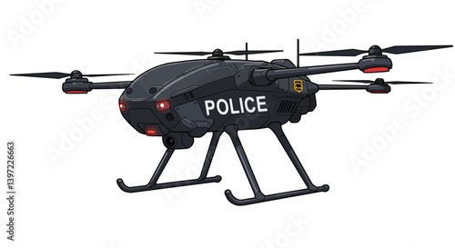 Police Drone Vehicle Cartoon Toy No Background Vector Transparent