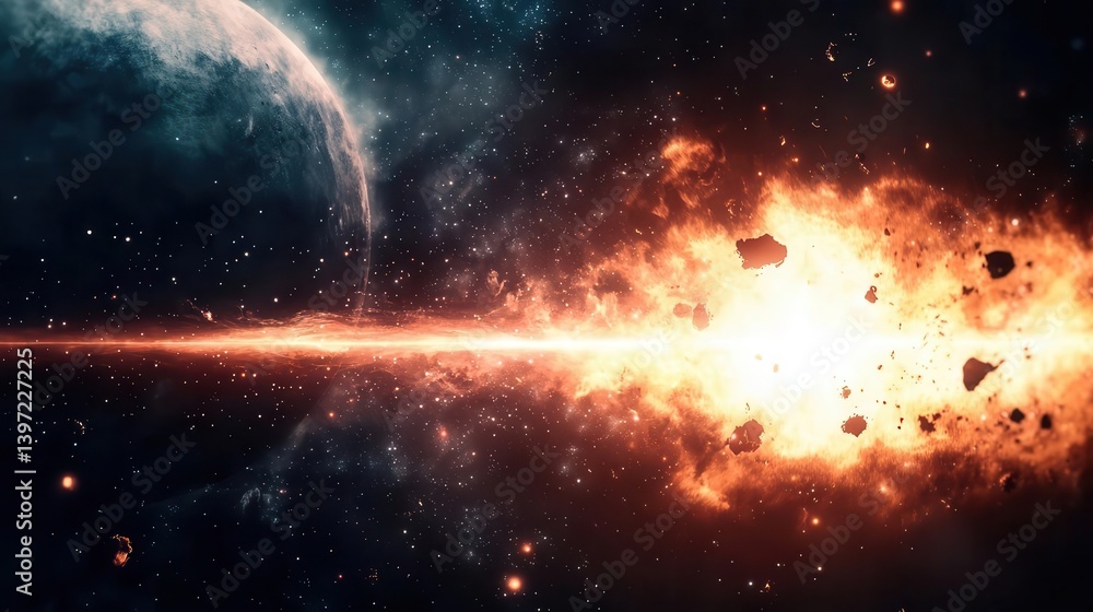 Fototapeta premium Interstellar Battles Cosmic Warzones