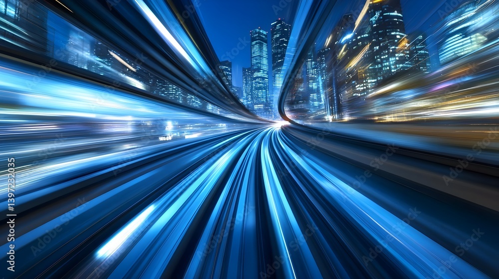 Dynamic Cityscape with Skyscrapers and Gradient Background at Night Dynamic Cityscape with Skyscrapers and Gradient Background at Night