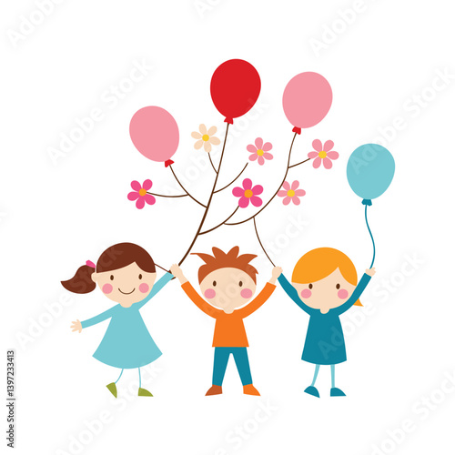 kids with balloons