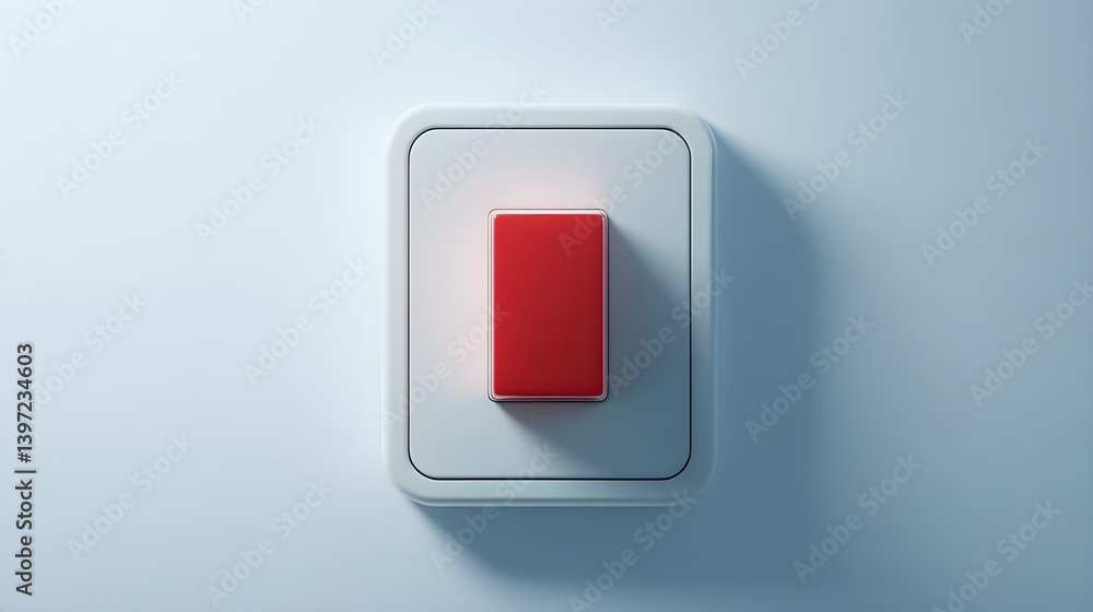 3D electric switch icon in off position, minimal style, white background 3D electric switch icon in off position, minimal style, white background