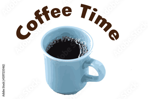 コーヒーをゆっくり楽しんでいる、Coffee Time（コーヒー時間）をイメージしたロゴマーク
