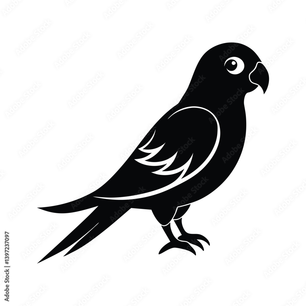 Fototapeta premium Lovebird Silhouette Vector Clipart for Sublimation