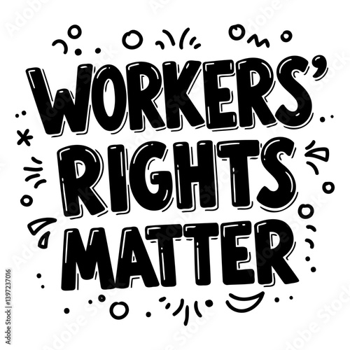 Workers' rights matter graphic, social media