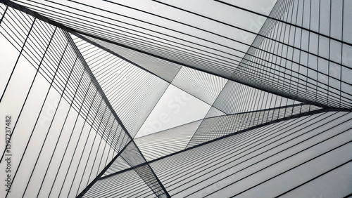 Abstract Composition of Thin Black Lines Forming Intersections – Minimalist Art1