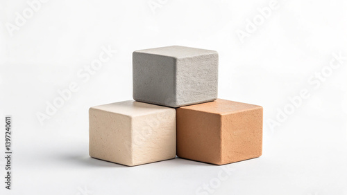 Minimalist Composition of Three Small Abstract Shapes – Modern Art1