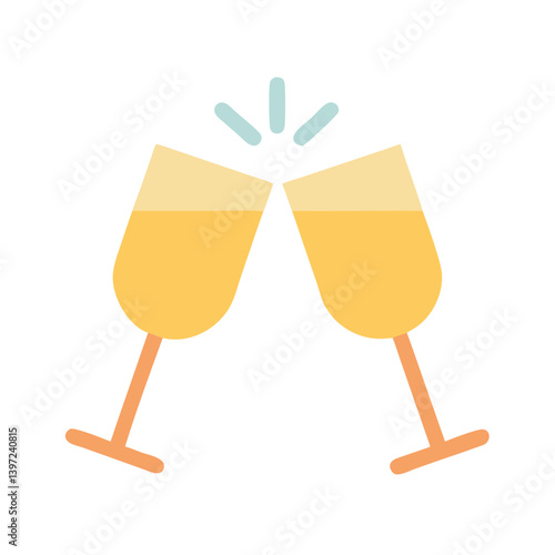 Champagne Glass Toast Icon Vector Design