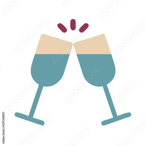 Champagne Glass Toast Icon Vector Design