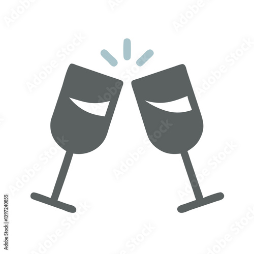 Champagne Glass Toast Icon Vector Design