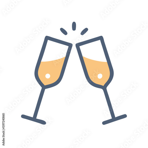 Champagne Glass Toast Icon Vector Design