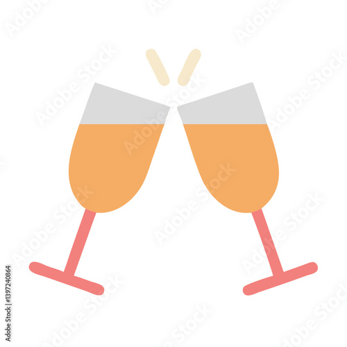 Champagne Glass Toast Icon Vector Design
