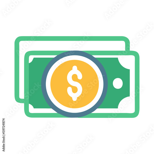 Dollar Money Icon Vector