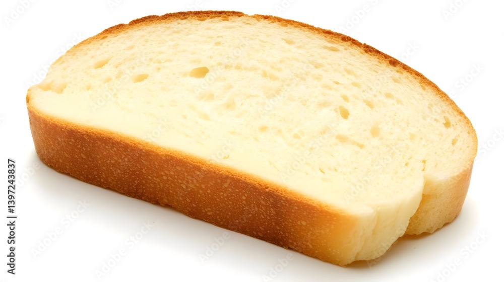 Fresh Half Slice of Bread Isolated on White Background Fresh Half Slice of Bread Isolated on White Background