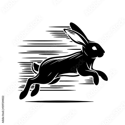 Fast Running Rabbit - Motion Vector Illustration