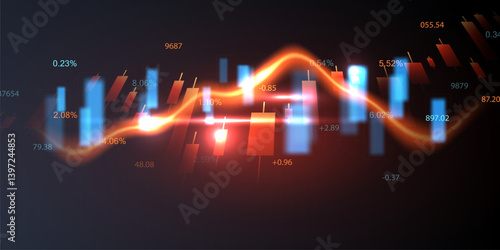 business vector illustration design Stock market charts or Forex trading charts for business and finance ideas.