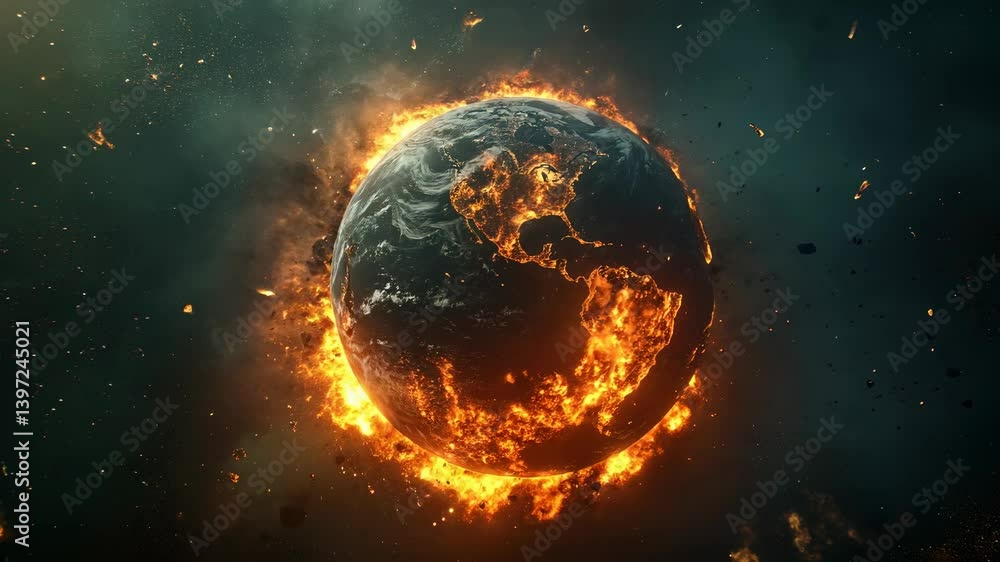 Apocalyptic scenario, destruction of the world by nuclear weapon Apocalyptic scenario, destruction of the world by nuclear weapon
