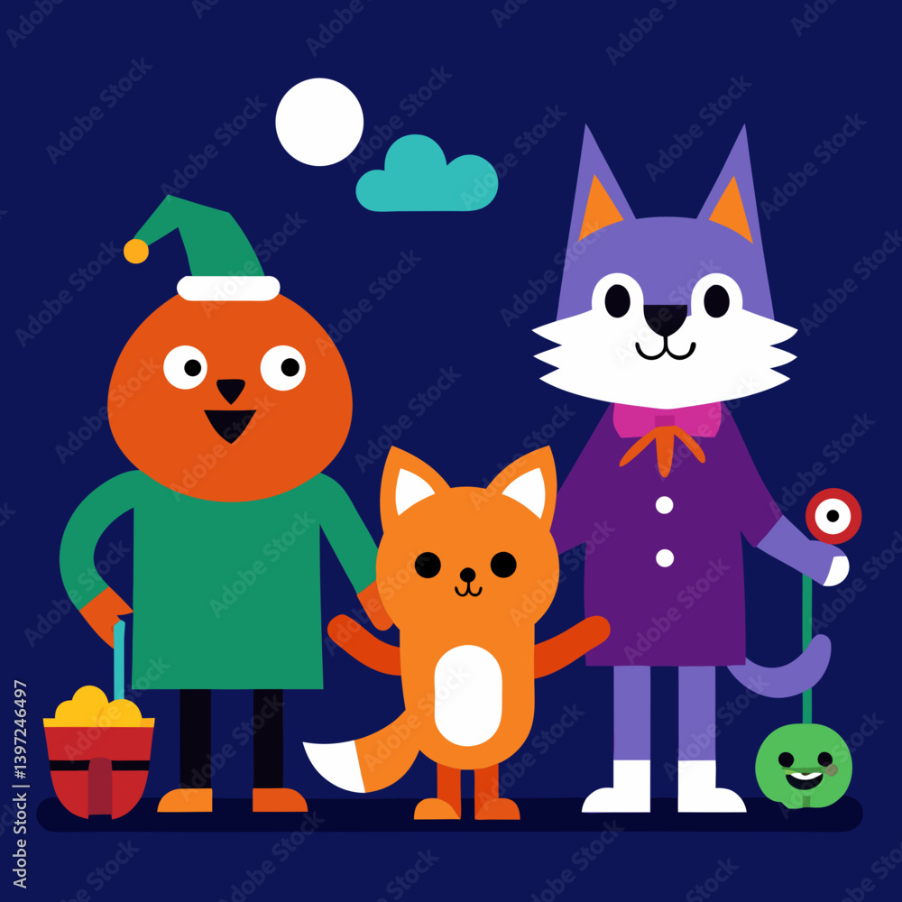 Fototapeta premium set of funny cartoon animals