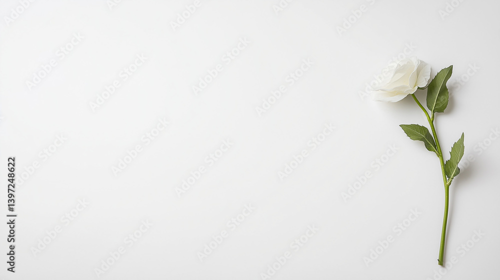 Elegant Blossom: A solitary white flower, delicately positioned, unfolds against a pristine backdrop, exuding a sense of purity and grace. Elegant Blossom: A solitary white flower, delicately positioned, unfolds against a pristine backdrop, exuding a sense of purity and grace.