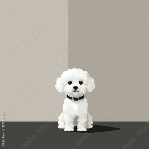 Adorable Bichon Frise Dog Vector Illustration