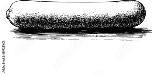 Hand-drawn Sausage Illustration on White Background
