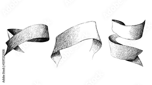 Hand-drawn abstract ribbons and other elements are combined with a doodle illustration in a modern template designed for concept design purposes