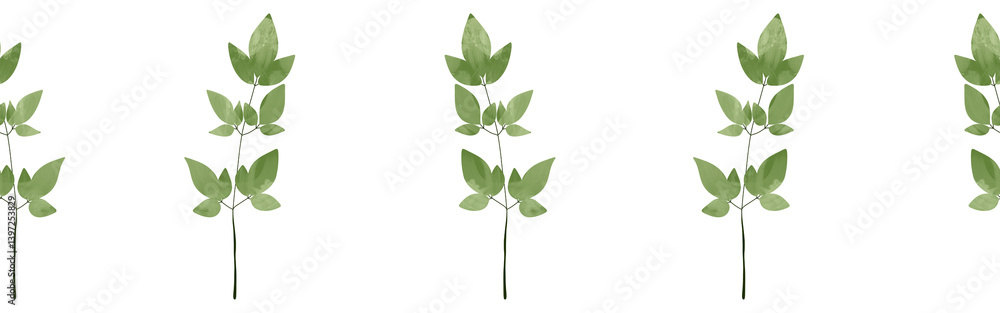 Leaves border on a white background. Hand-drawn illustration. Perfect for spring and summer. Leaves border on a white background. Hand-drawn illustration. Perfect for spring and summer.