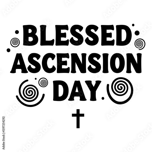 Blessed Ascension Day graphic, religious design