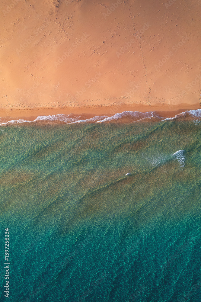 Beautiful white sand beach and turquoise Mediterranean sea in Karpaz region, The Republic of Northern Cyprus