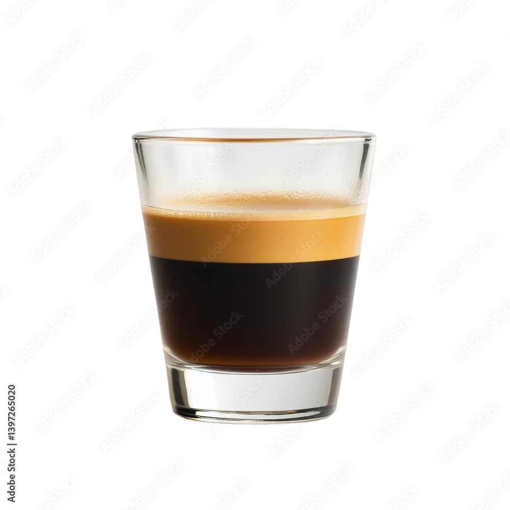 Ristretto Coffee in Shot Glass isolated on transparent background. PNG with clipping path Ristretto Coffee in Shot Glass isolated on transparent background. PNG with clipping path