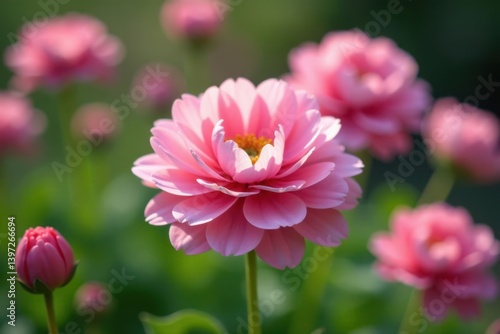 Soft pink ranunculus flowers unfold in spring bloom, spring, close-up
