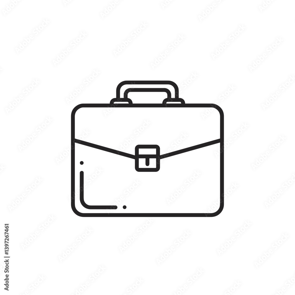 Briefcase icon in minimalist style, outline design on white background Briefcase icon in minimalist style, outline design on white background