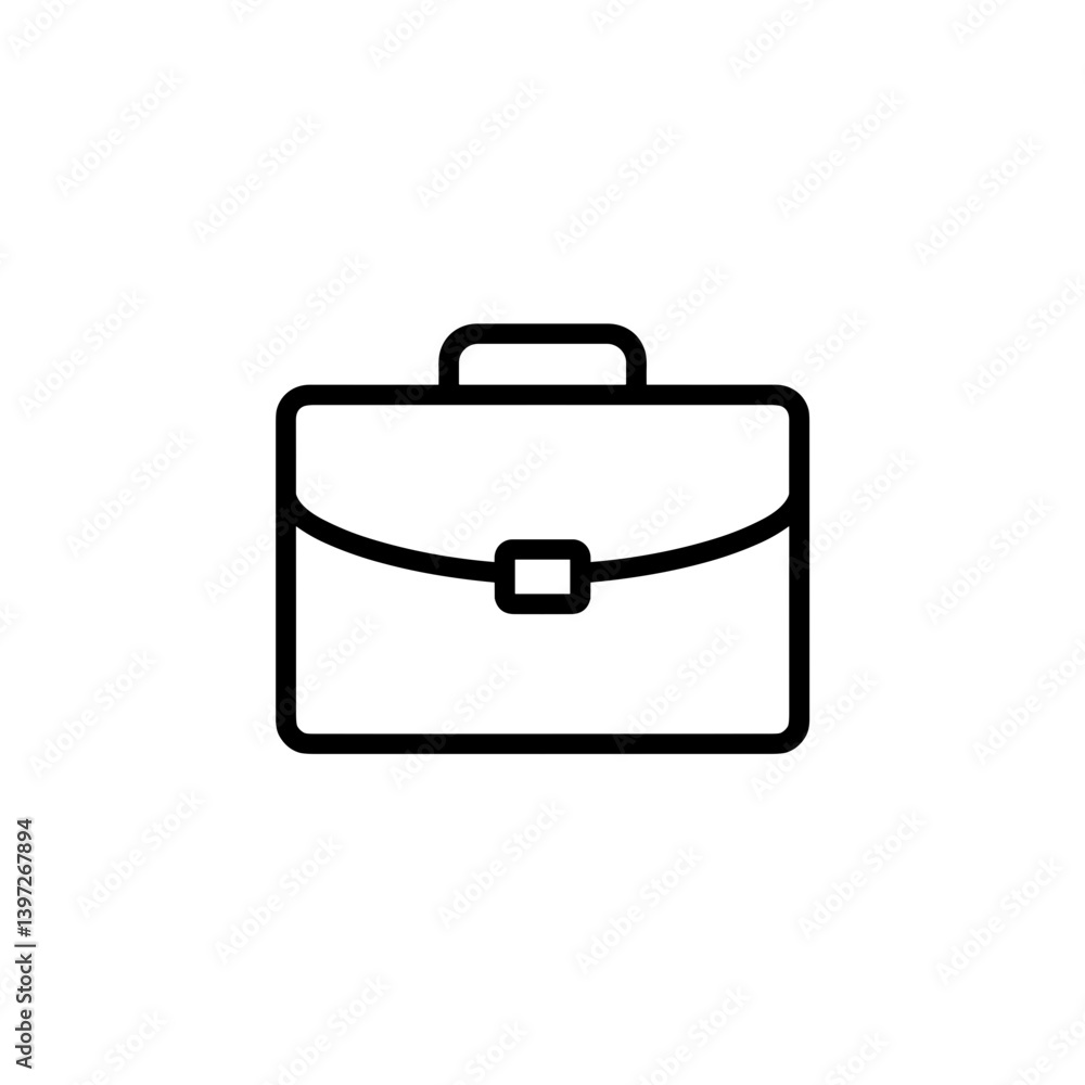 Briefcase icon in simple black outline design Briefcase icon in simple black outline design