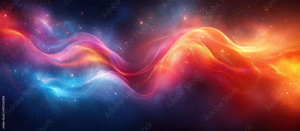 Cosmic Nebula: A Symphony of Red and Blue Cosmic Nebula: A Symphony of Red and Blue