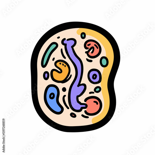 Cartoon Cell Structure Illustration