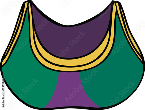 Abstract Vector Design with Green, Purple, and Gold