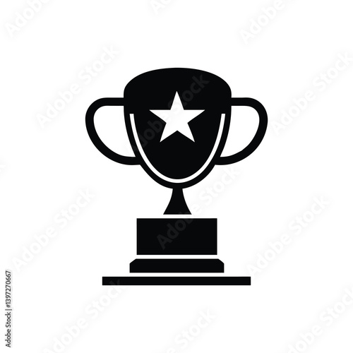 Black Winner Trophy Silhouette – Vector Design



