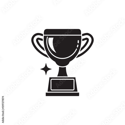 Black Winner Trophy Silhouette – Vector Design




