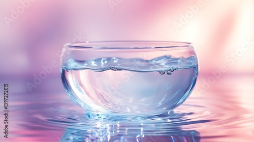 Wallpaper Mural bowl of crystal water reflecting soft pastel colors serene and calm ambiance for wellness mindfulness balance and healthy clean lifestyle inspiration Torontodigital.ca