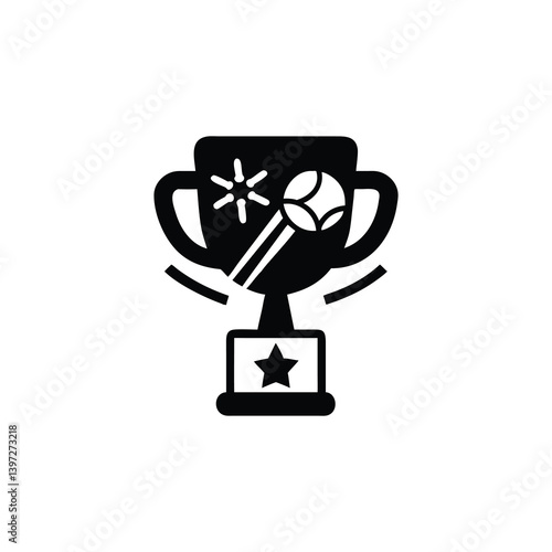 Black Winner Trophy Silhouette – Vector Design



