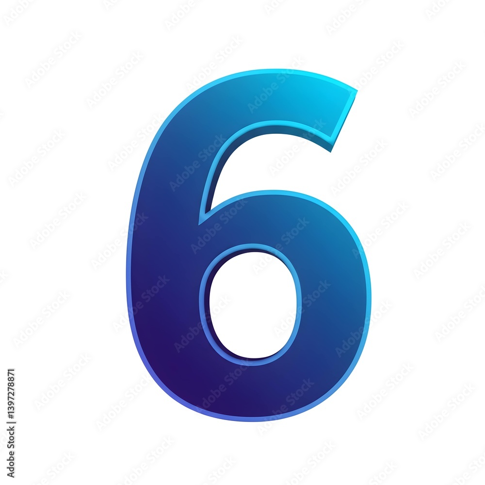Blue Gradient Number 6 Blue Gradient Number 6