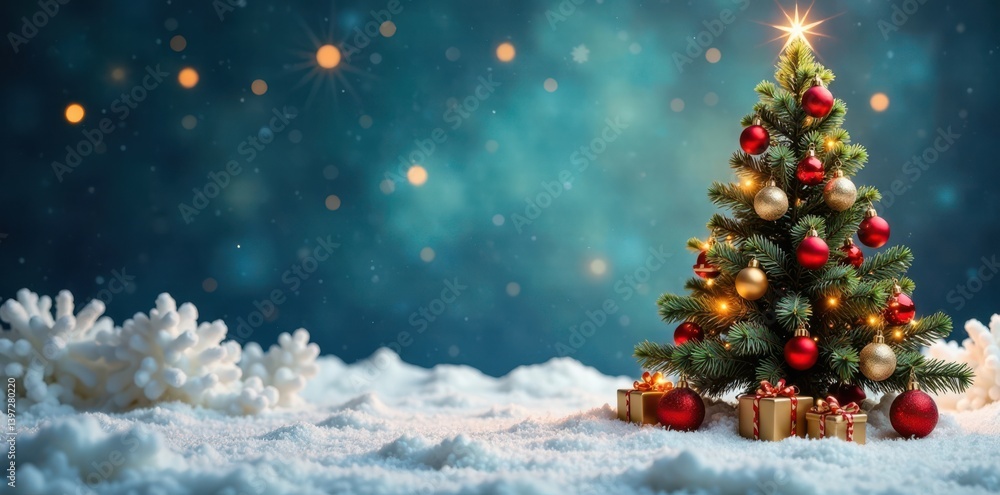 Obraz premium Set of Christmas new year winter holiday greeting cards with xmas decoration, mistletoe, winter holiday