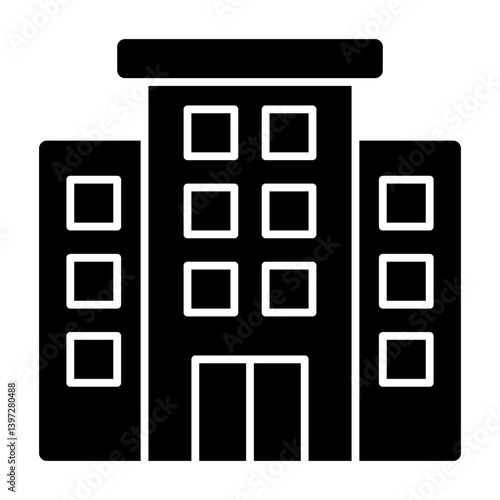 Office building solid icon