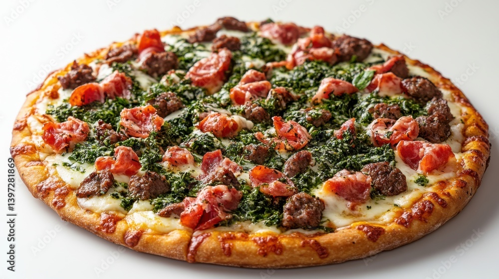 basil pizza in white bg basil pizza in white bg