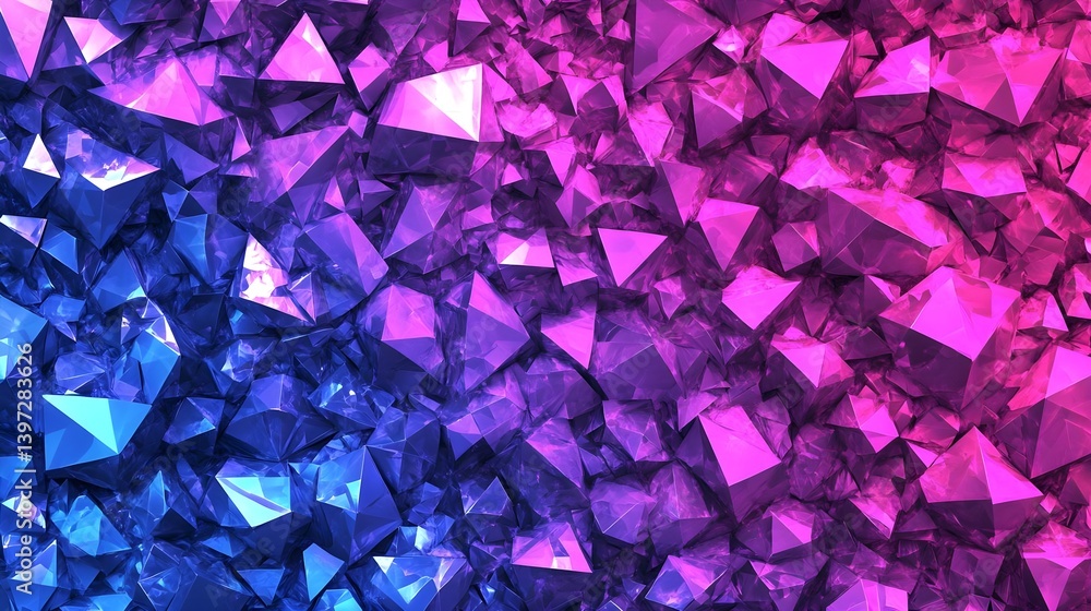 Naklejka premium Colorful Abstract Polygonal Design with Vibrant Patterns and Shapes