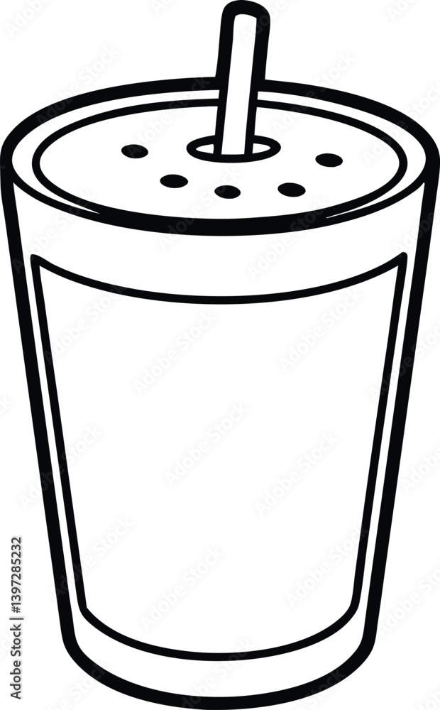 milk tea line art vector, cup icon vector milk tea line art vector, cup icon vector